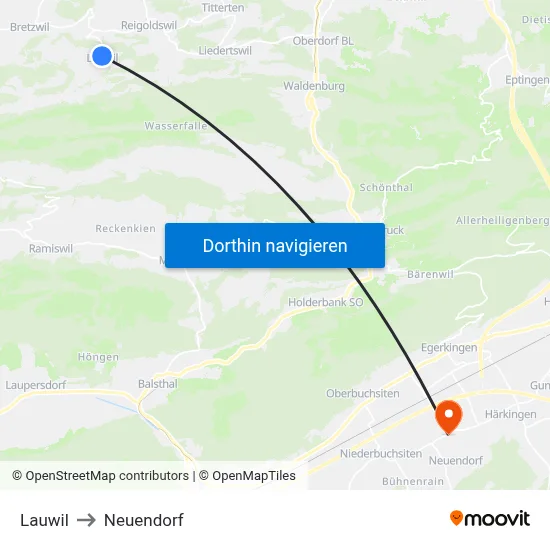 Lauwil to Neuendorf map