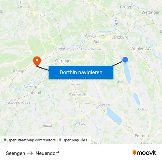 Seengen to Neuendorf map