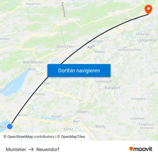 Muntelier to Neuendorf map