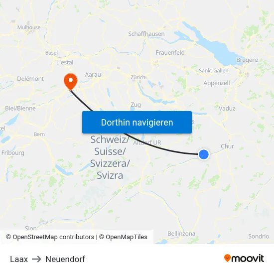 Laax to Neuendorf map