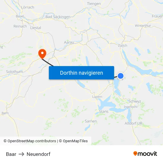 Baar to Neuendorf map