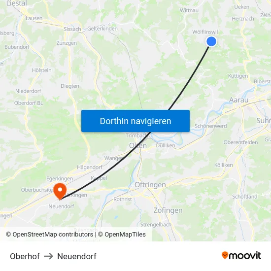 Oberhof to Neuendorf map
