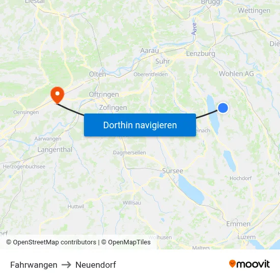 Fahrwangen to Neuendorf map