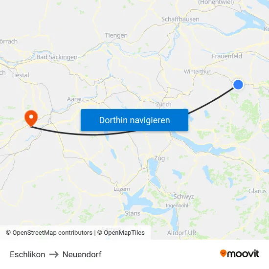 Eschlikon to Neuendorf map