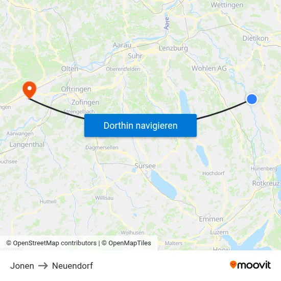 Jonen to Neuendorf map
