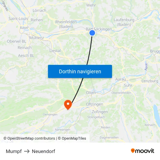 Mumpf to Neuendorf map