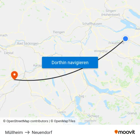 Müllheim to Neuendorf map