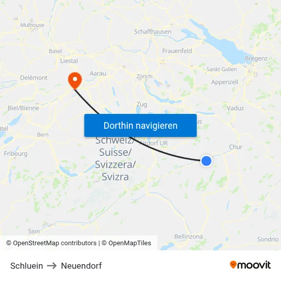 Schluein to Neuendorf map