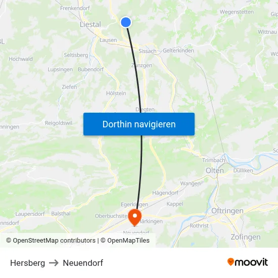 Hersberg to Neuendorf map