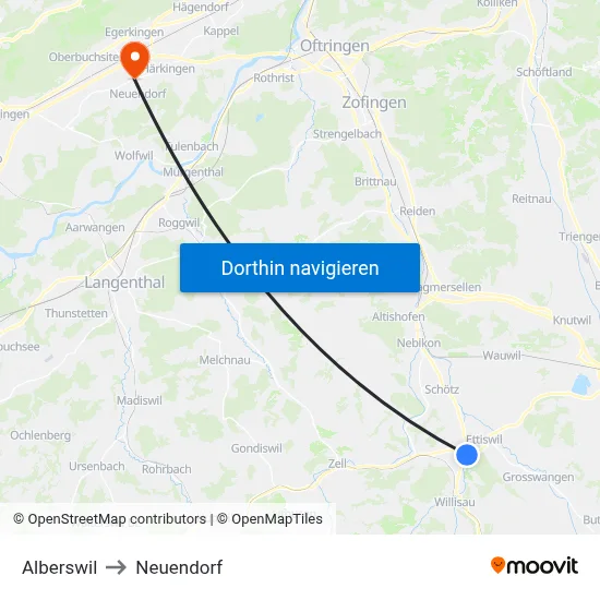 Alberswil to Neuendorf map