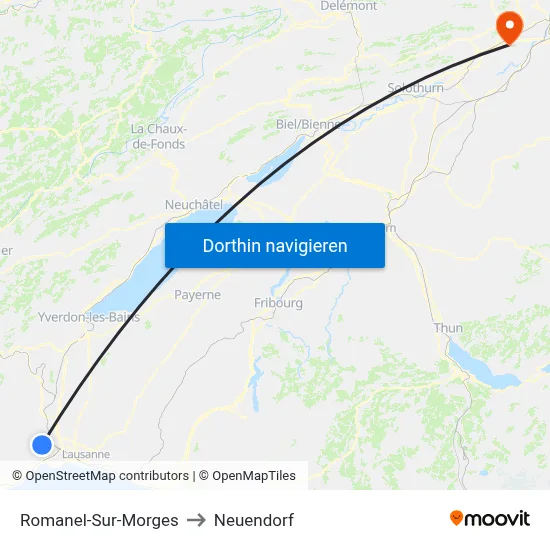Romanel-Sur-Morges to Neuendorf map