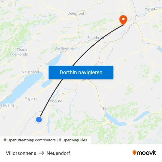 Villorsonnens to Neuendorf map