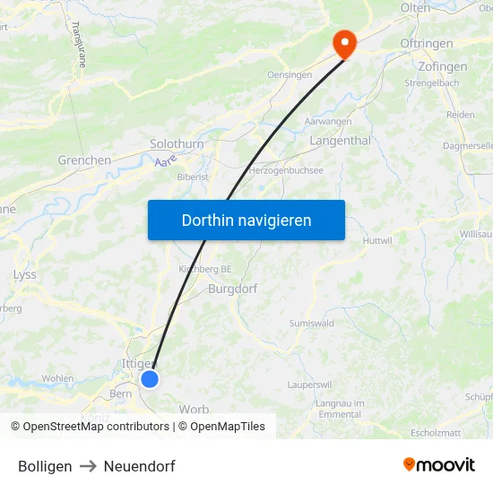 Bolligen to Neuendorf map