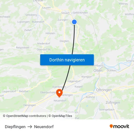 Diepflingen to Neuendorf map