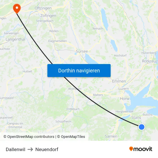 Dallenwil to Neuendorf map
