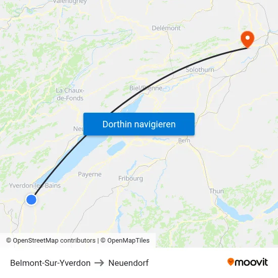 Belmont-Sur-Yverdon to Neuendorf map