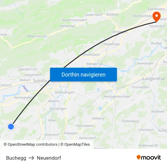 Buchegg to Neuendorf map