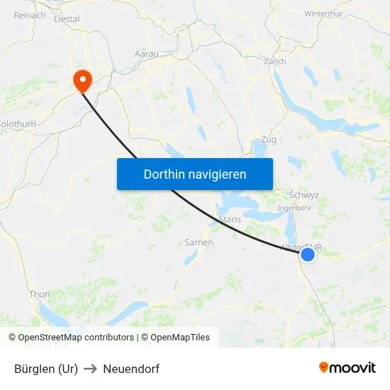 Bürglen (Ur) to Neuendorf map