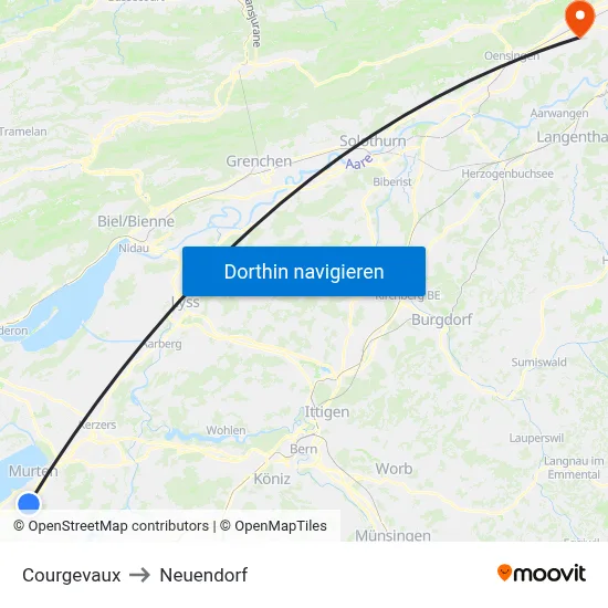 Courgevaux to Neuendorf map