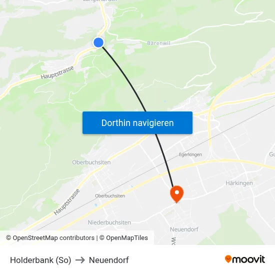 Holderbank (So) to Neuendorf map
