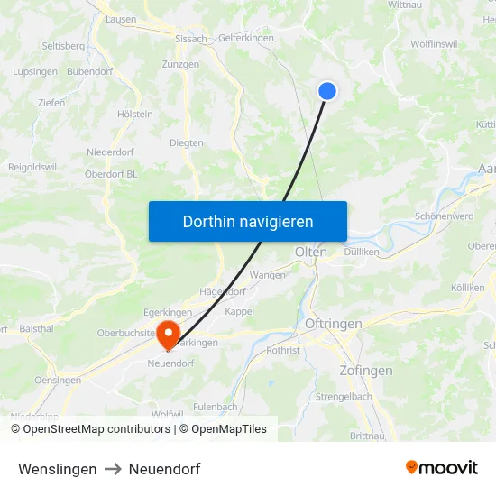 Wenslingen to Neuendorf map