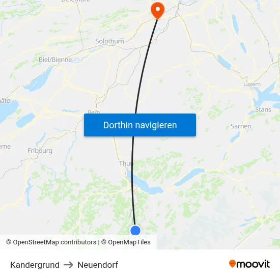 Kandergrund to Neuendorf map