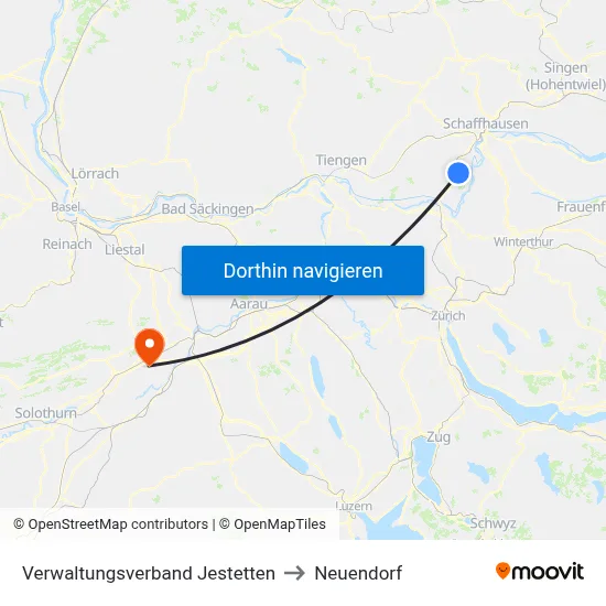 Verwaltungsverband Jestetten to Neuendorf map