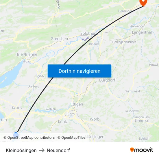 Kleinbösingen to Neuendorf map