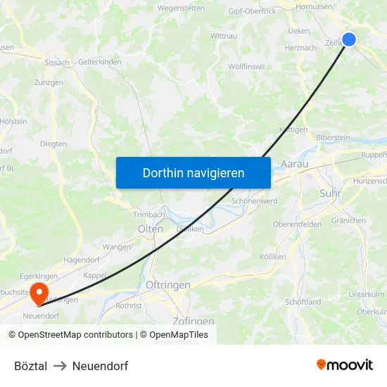 Böztal to Neuendorf map