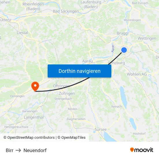 Birr to Neuendorf map