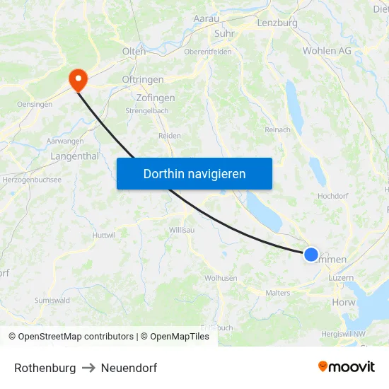 Rothenburg to Neuendorf map