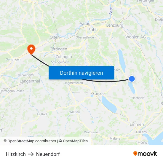 Hitzkirch to Neuendorf map