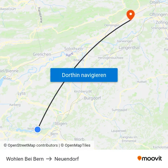 Wohlen Bei Bern to Neuendorf map