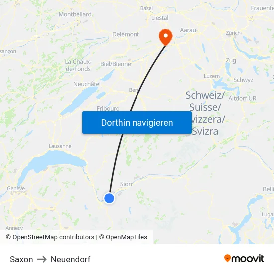 Saxon to Neuendorf map