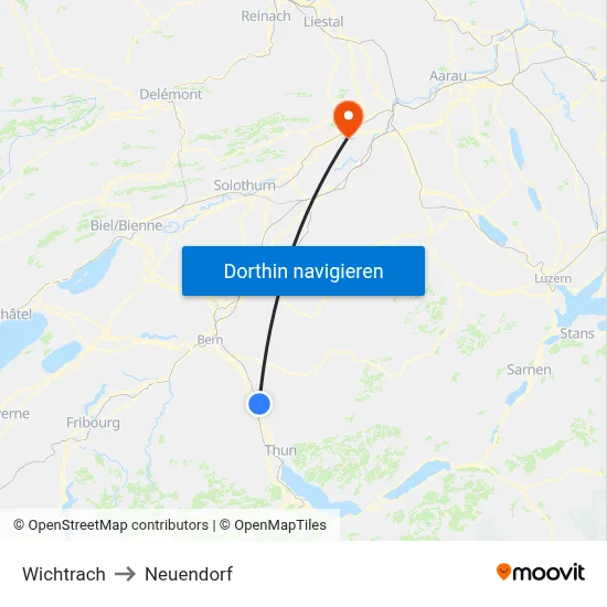 Wichtrach to Neuendorf map