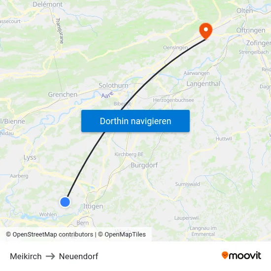 Meikirch to Neuendorf map