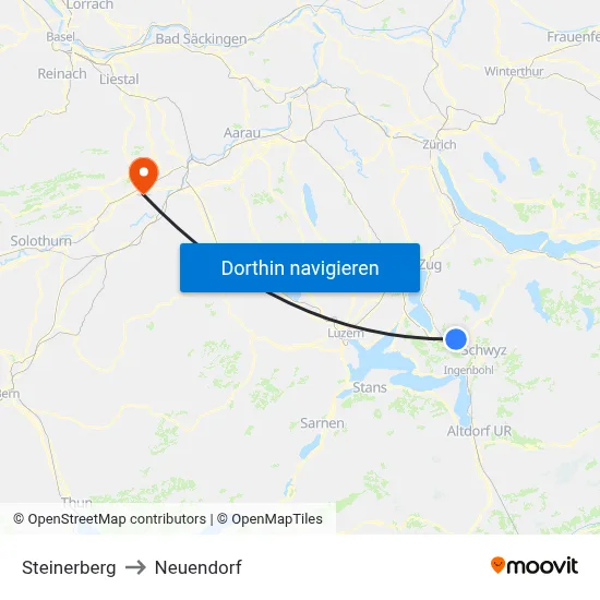 Steinerberg to Neuendorf map