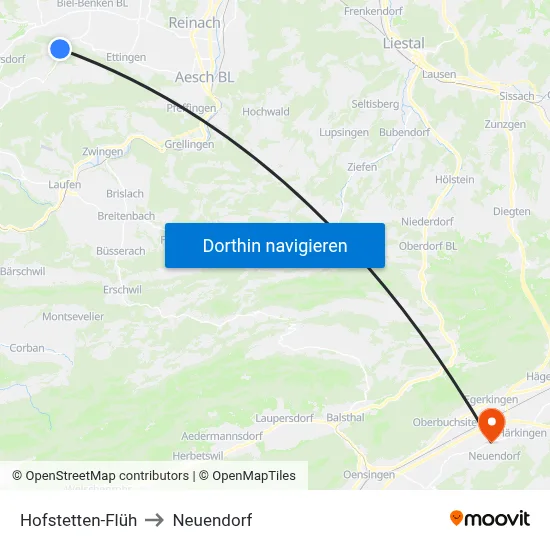 Hofstetten-Flüh to Neuendorf map