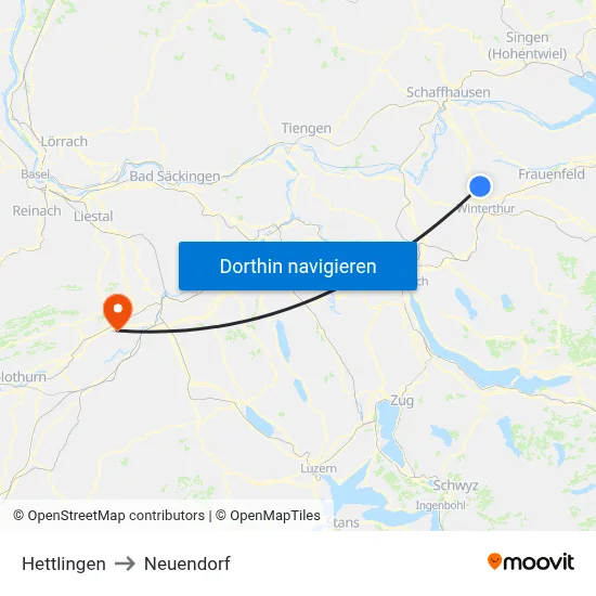 Hettlingen to Neuendorf map