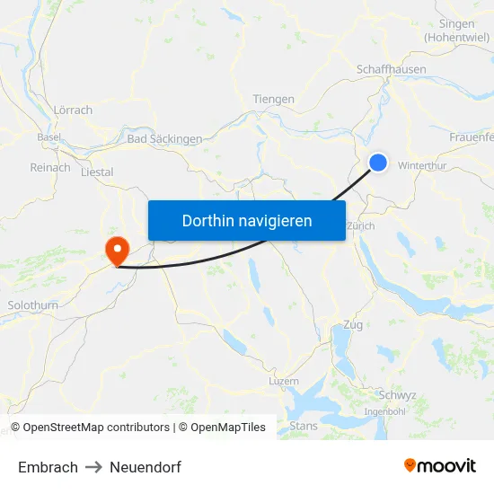 Embrach to Neuendorf map
