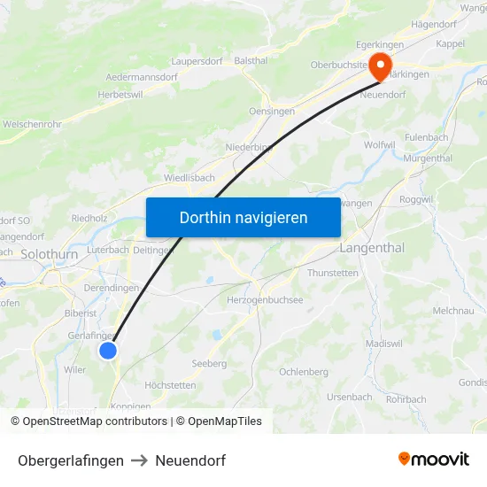 Obergerlafingen to Neuendorf map