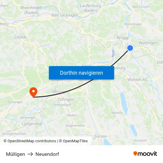 Mülligen to Neuendorf map