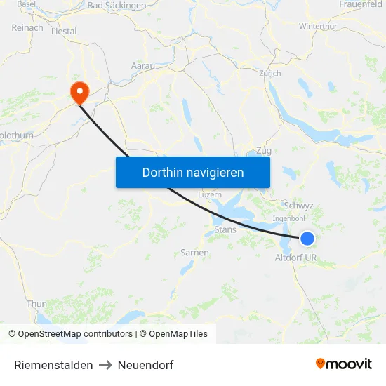 Riemenstalden to Neuendorf map