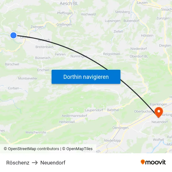 Röschenz to Neuendorf map