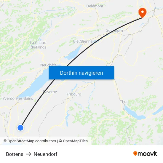 Bottens to Neuendorf map
