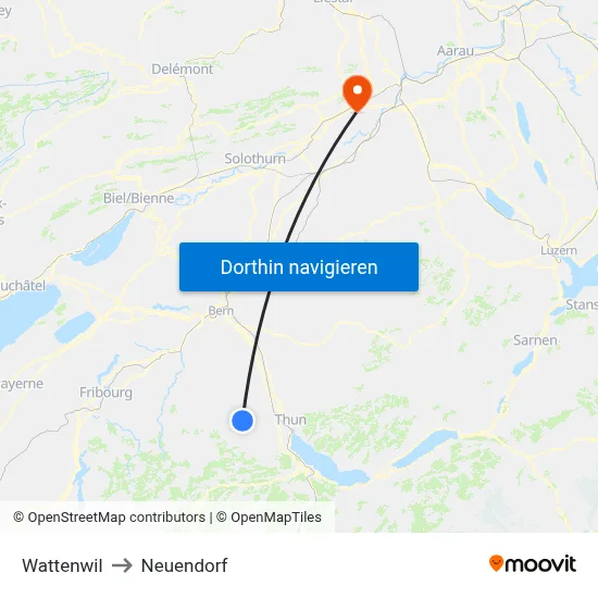 Wattenwil to Neuendorf map