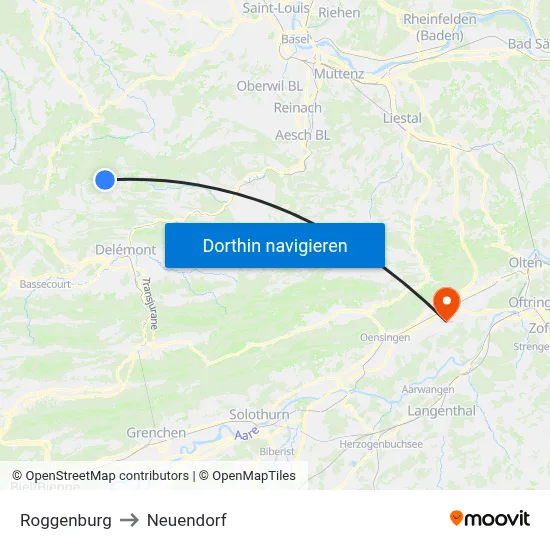 Roggenburg to Neuendorf map