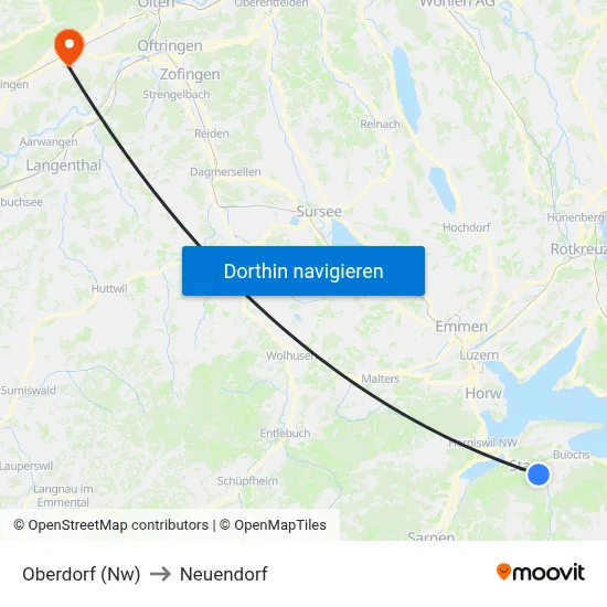 Oberdorf (Nw) to Neuendorf map