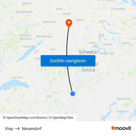 Visp to Neuendorf map