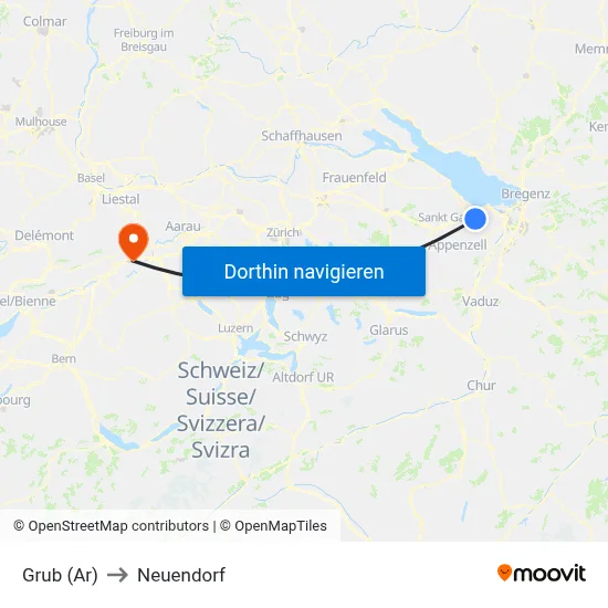 Grub (Ar) to Neuendorf map